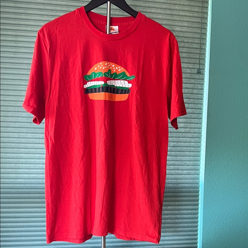 Red Short-Sleeve Women's Graphic Burger Tee
